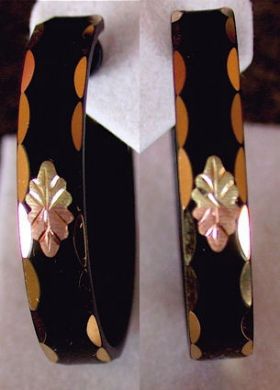 Black Post Hoop Earrings