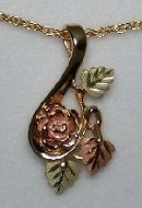 Black Hills Gold Rose Pendant